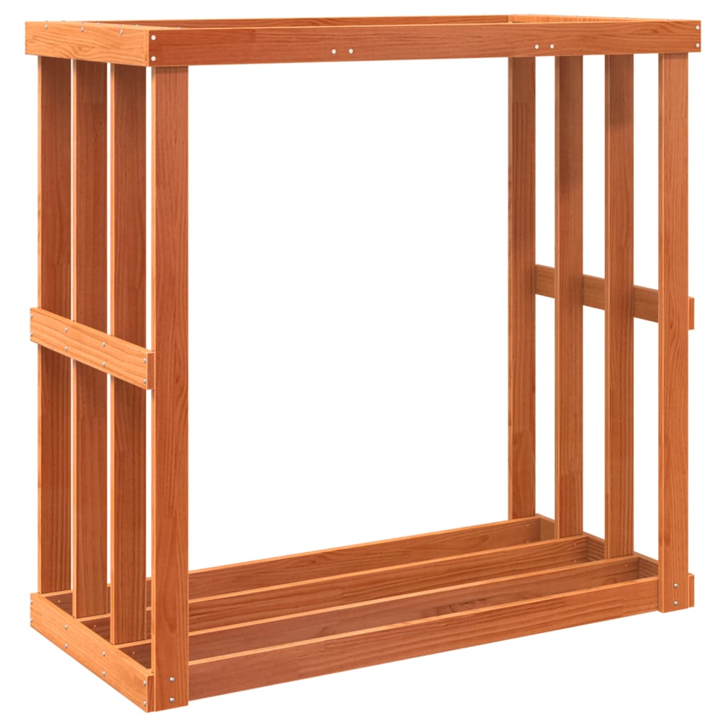 Vidaxl houtblokhouder 108x52x106 cm massief groenhout wasbruin
