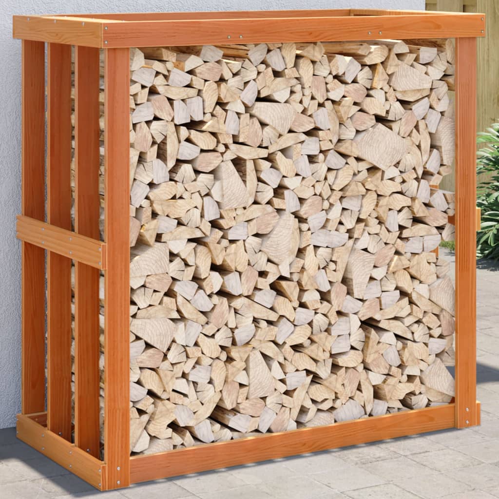 Vidaxl houtblokhouder 108x52x106 cm massief groenhout wasbruin