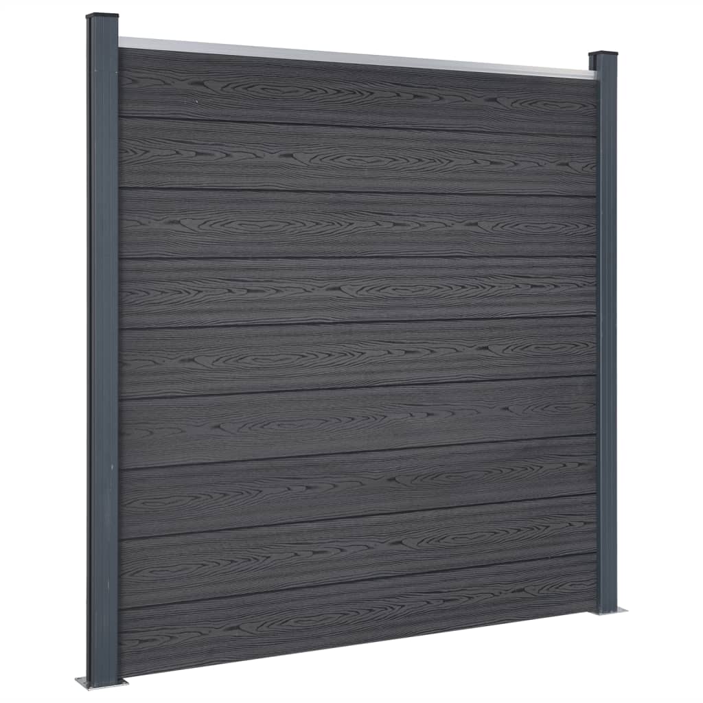 VidaXL Schuttingpanelenset 526x186 cm HKC grijs