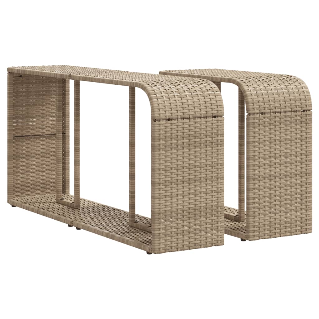 Vidaxl opbergschappen 2 st poly rotan beige