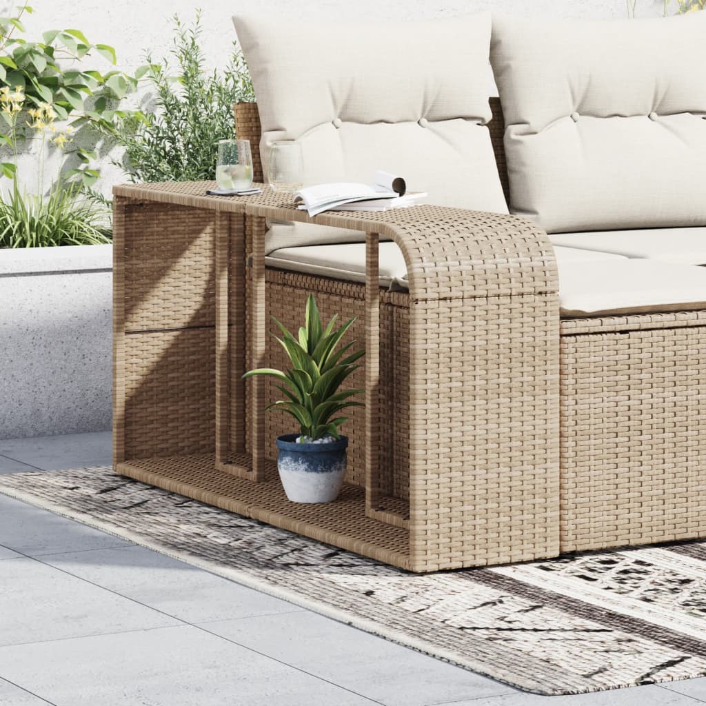 Vidaxl opbergschappen 2 st poly rotan beige