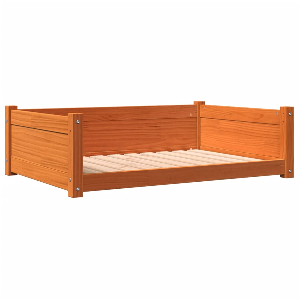 Vidaxl hondenmand 95,5x65,5x28 cm massief groenenhout wasbruin