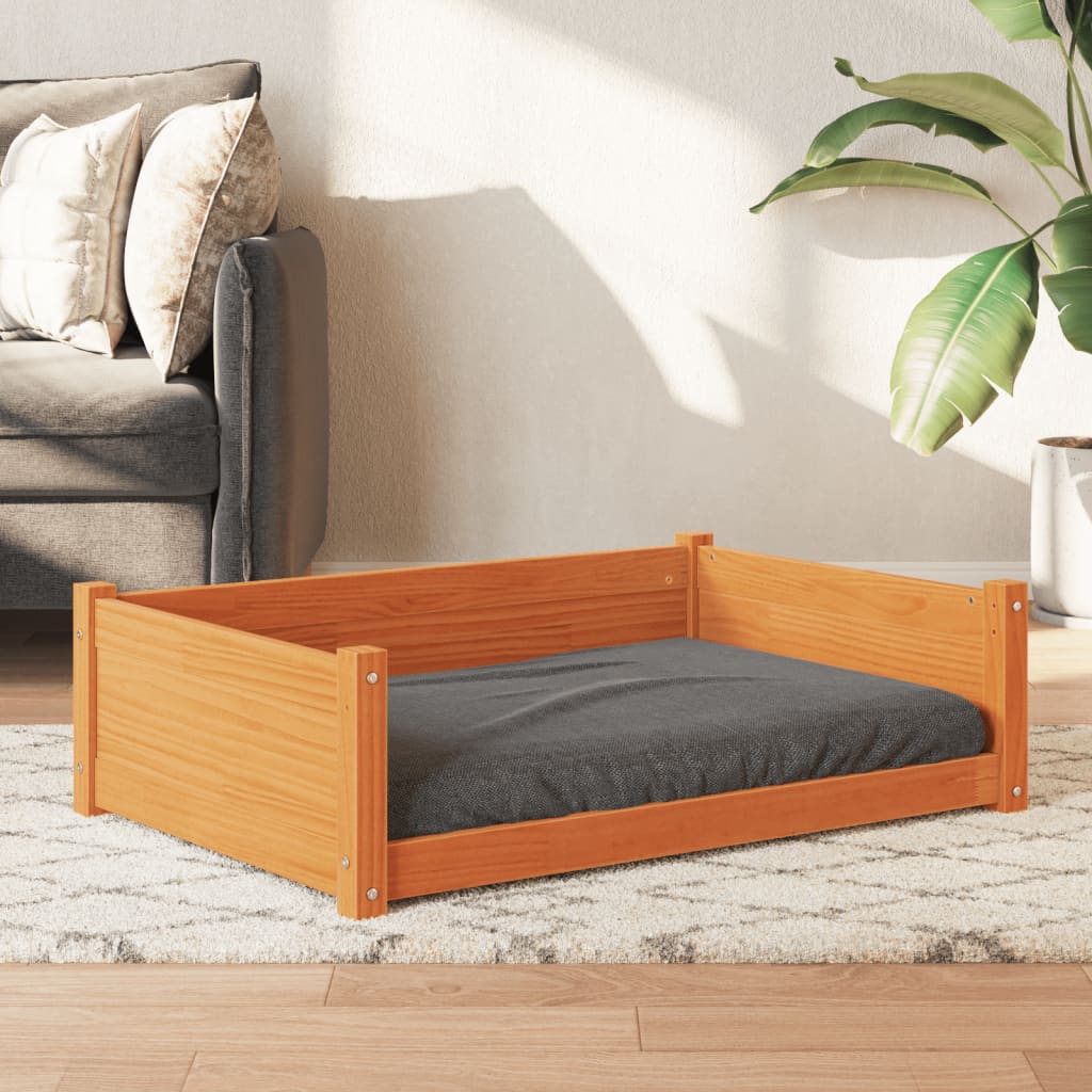 Vidaxl hondenmand 95,5x65,5x28 cm massief groenenhout wasbruin