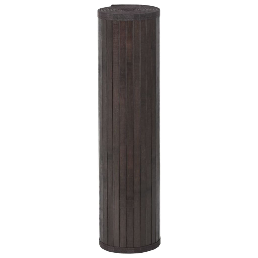 Vidaxl vloerkleed rechthoekig 60x100 cm bamboe donkerbruin