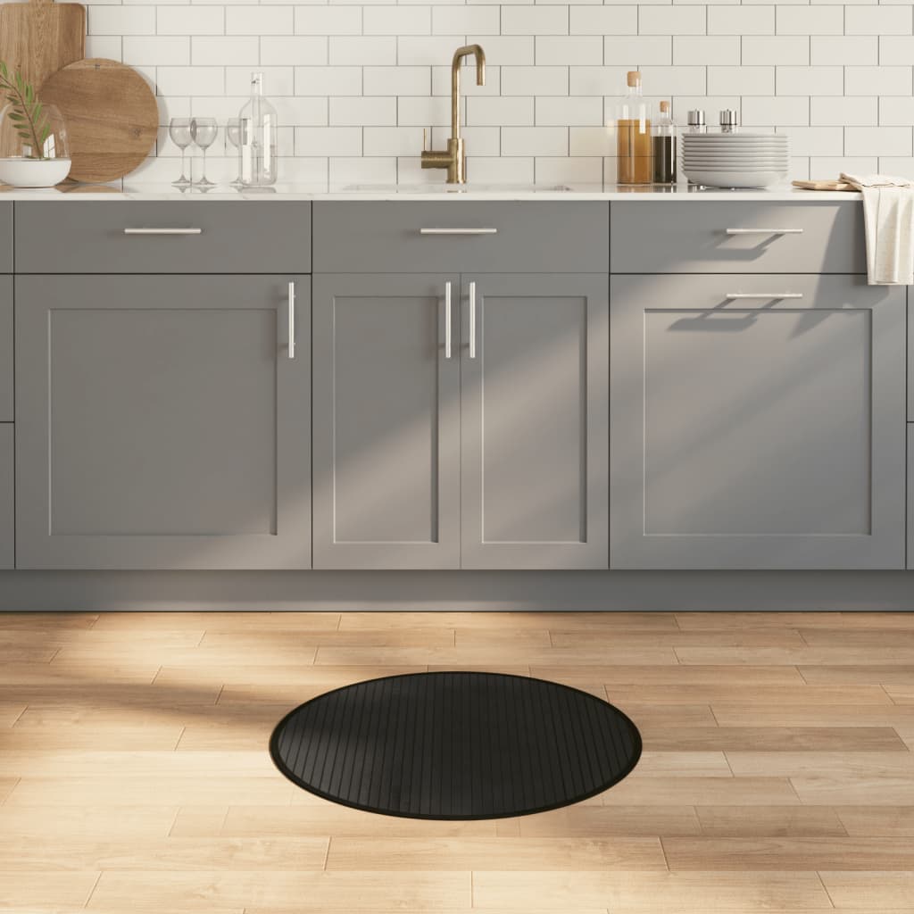 Vidaxl vloerkleed rond 60 cm bamboe zwart