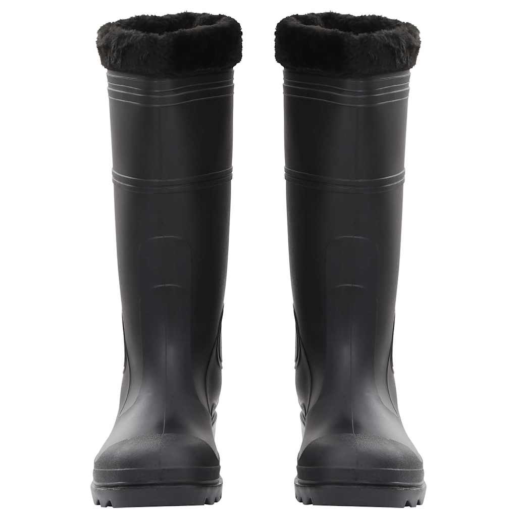 Vidaxl regenlaarzen met verwijderbare sokken maat 46 pvc zwart