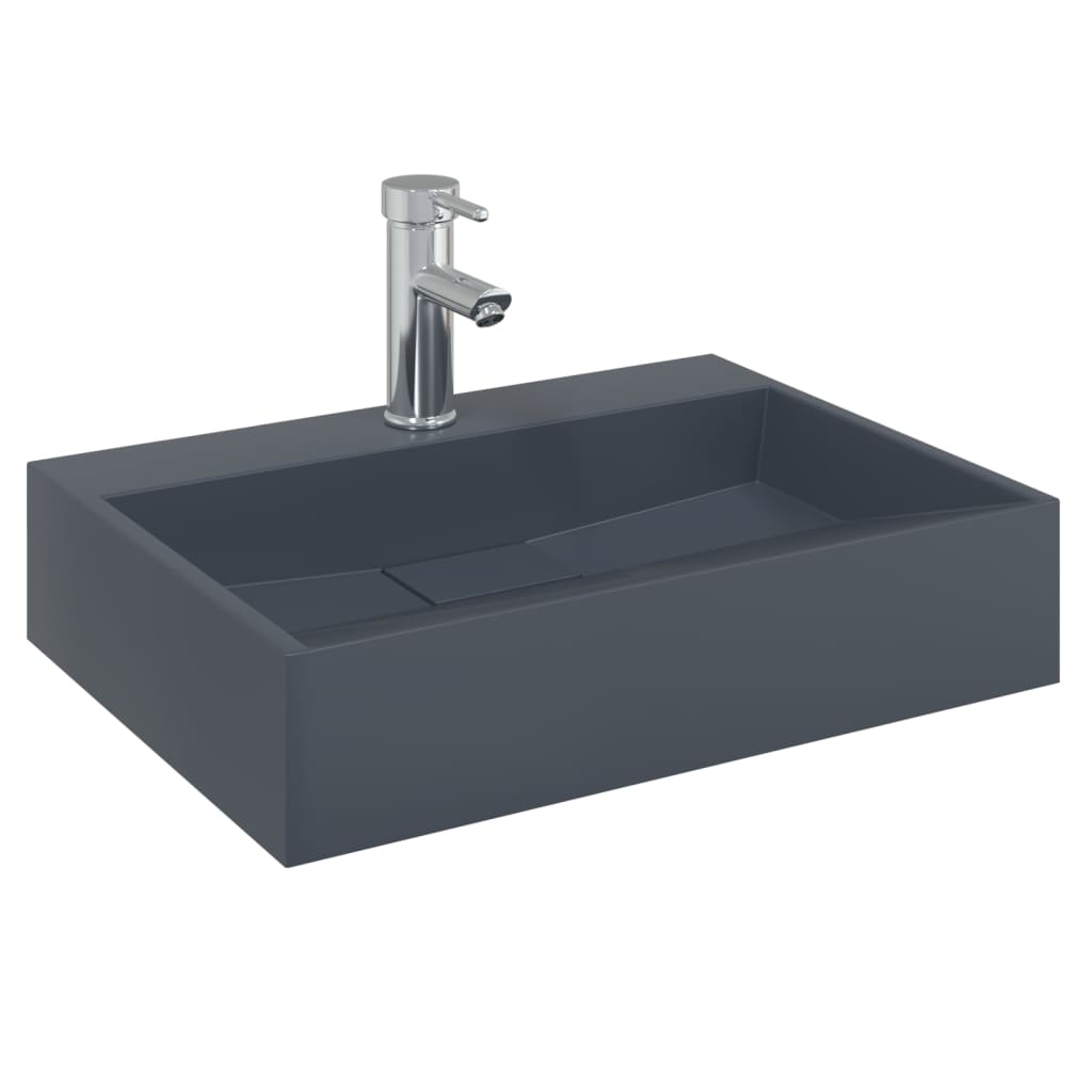 Vidaxl wastafel 50x38x11 cm mineraal gewonnen marmer antraciet