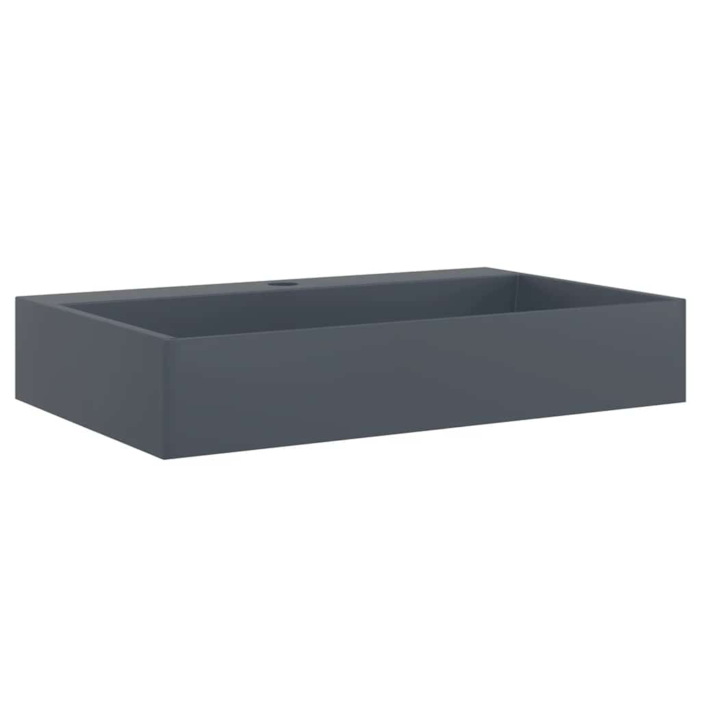 VidaXL Wastafel 60x38x11 cm mineraal gewonnen marmer antraciet