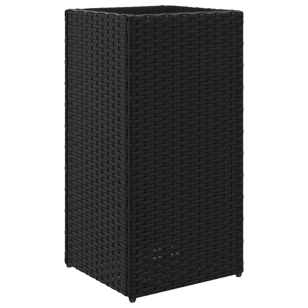 Vidaxl plantenbak 30x30x60 cm poly rotan zwart