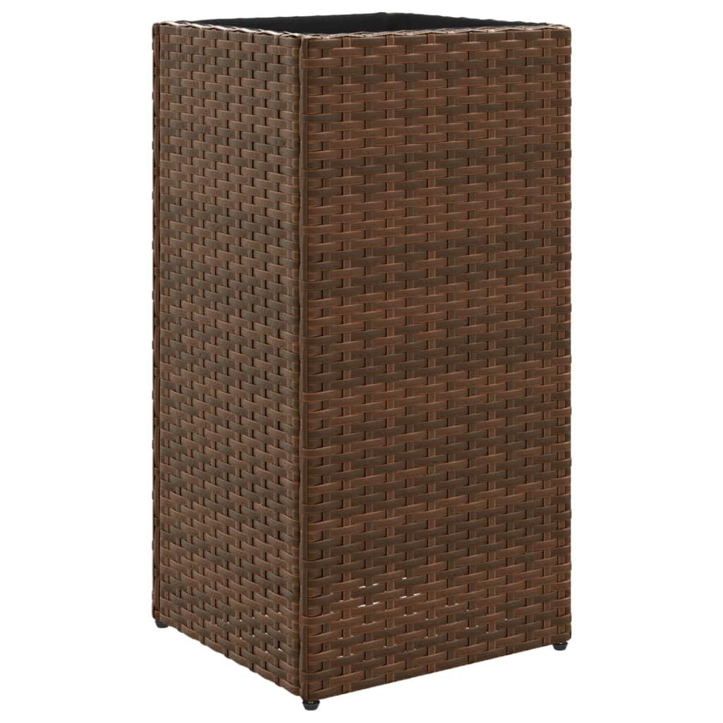 Vidaxl plantenbak 30x30x60 cm poly rotan bruin