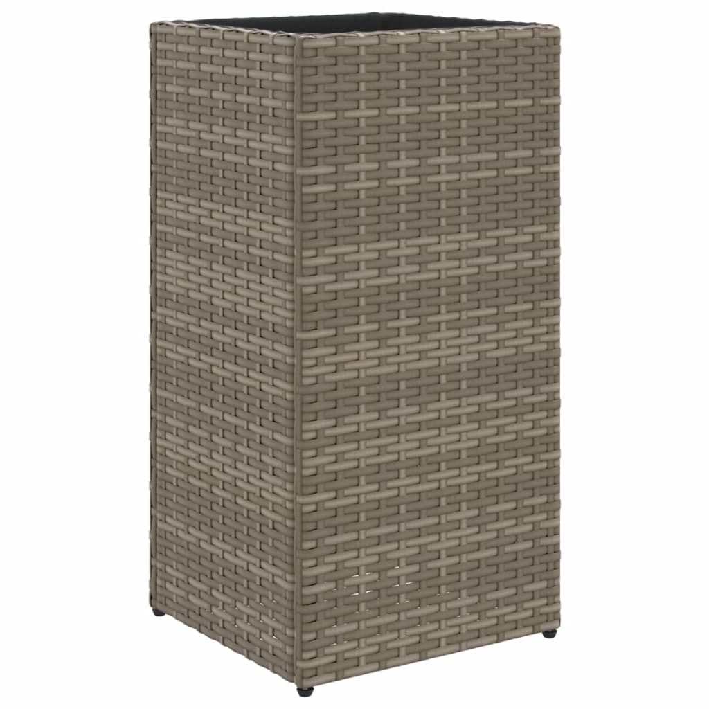 Vidaxl plantenbak 30x30x60 cm poly rotan grijs