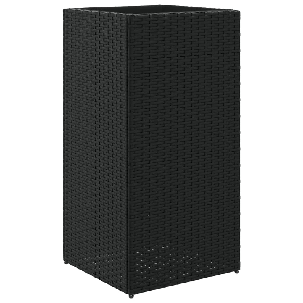 Vidaxl plantenbak 40x40x80 cm poly rotan zwart