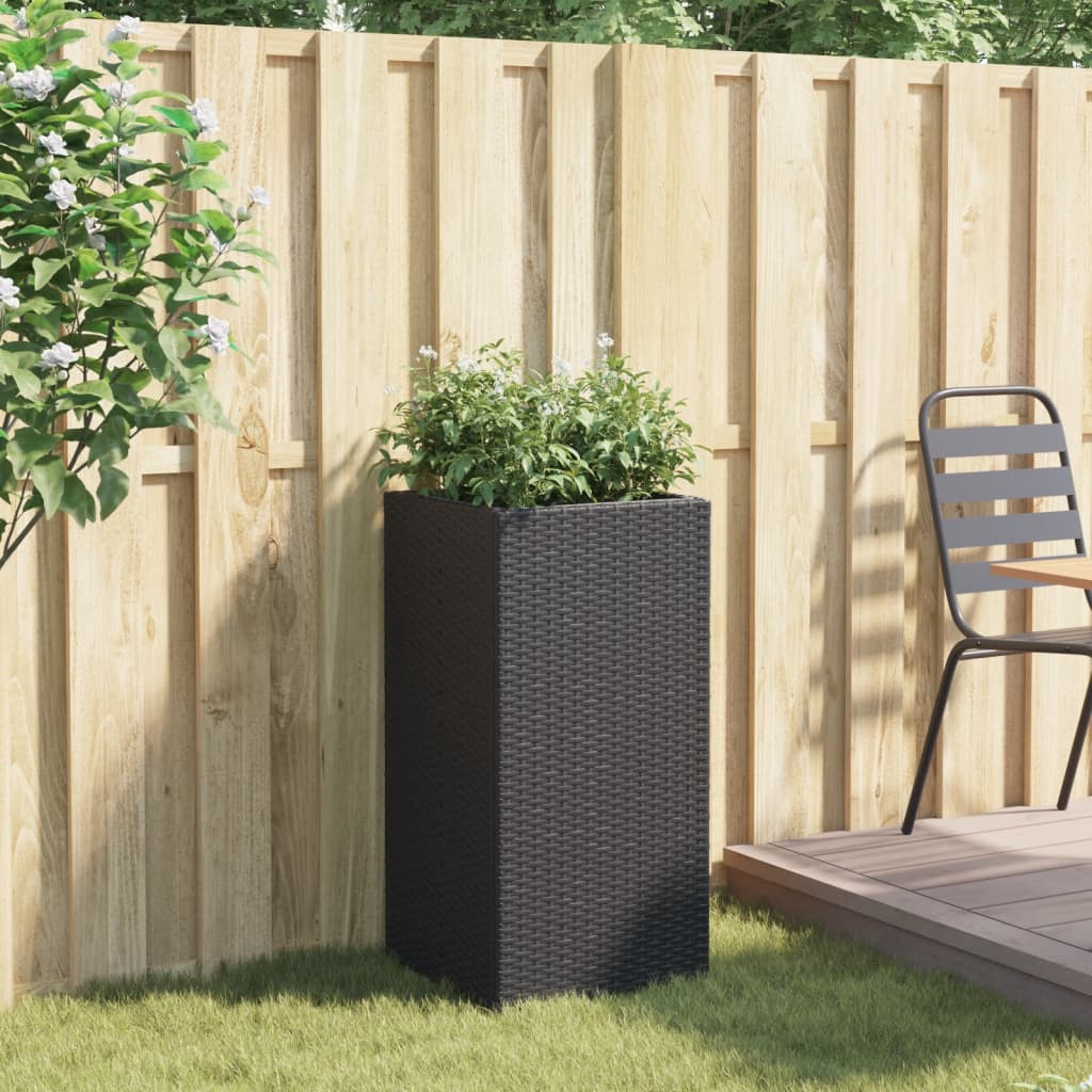 Vidaxl plantenbak 40x40x80 cm poly rotan zwart
