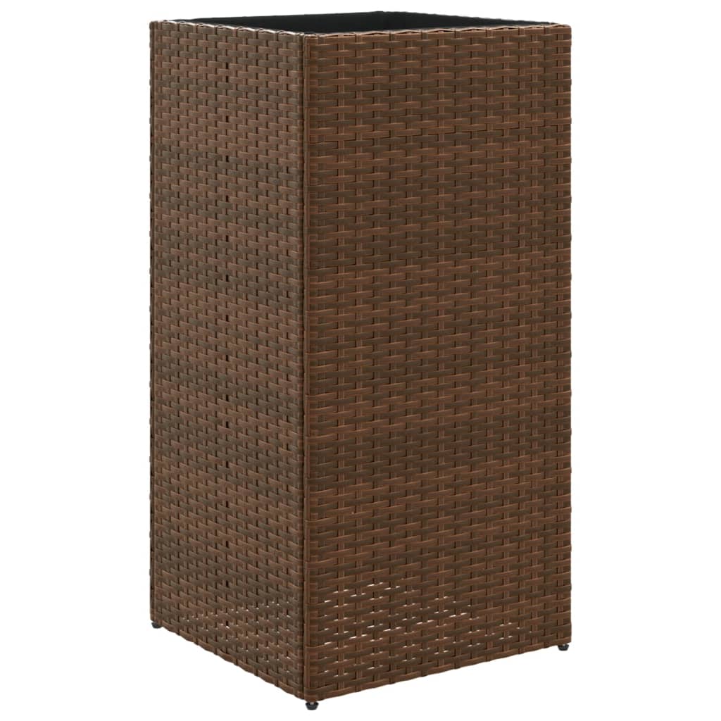 Vidaxl plantenbak 40x40x80 cm poly rotan bruin