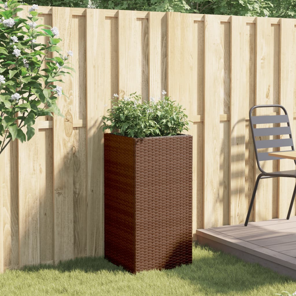 Vidaxl plantenbak 40x40x80 cm poly rotan bruin