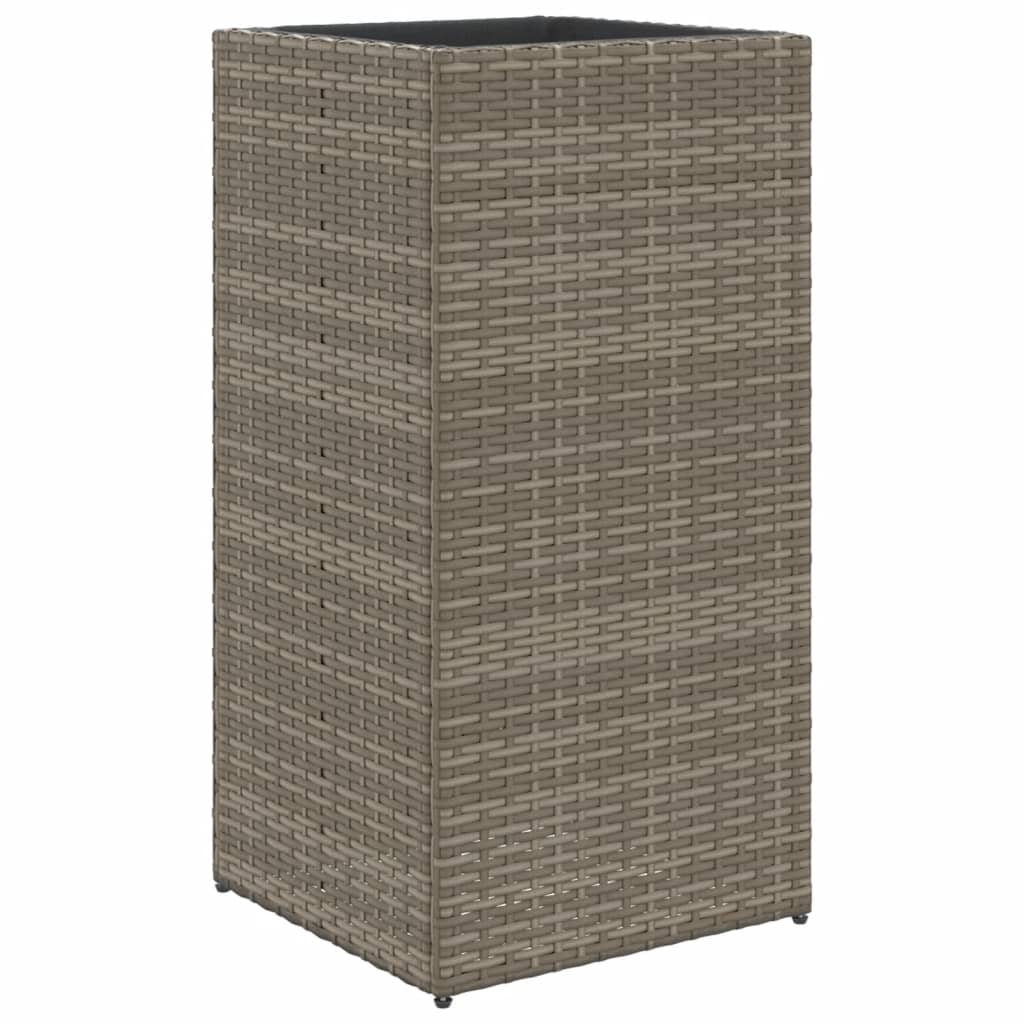 Vidaxl plantenbak 40x40x80 cm poly rotan grijs