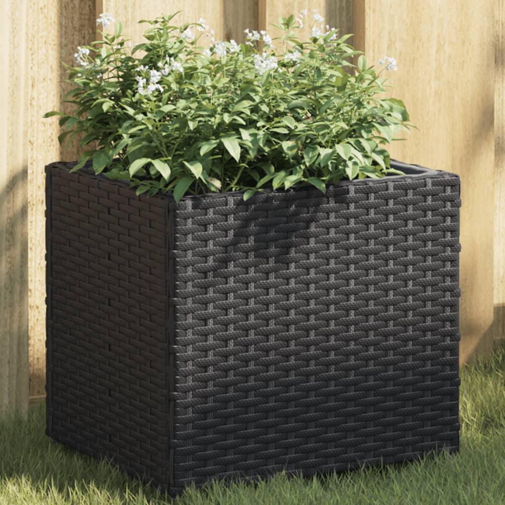 Vidaxl plantenbak 36x30x32 cm poly rotan zwart
