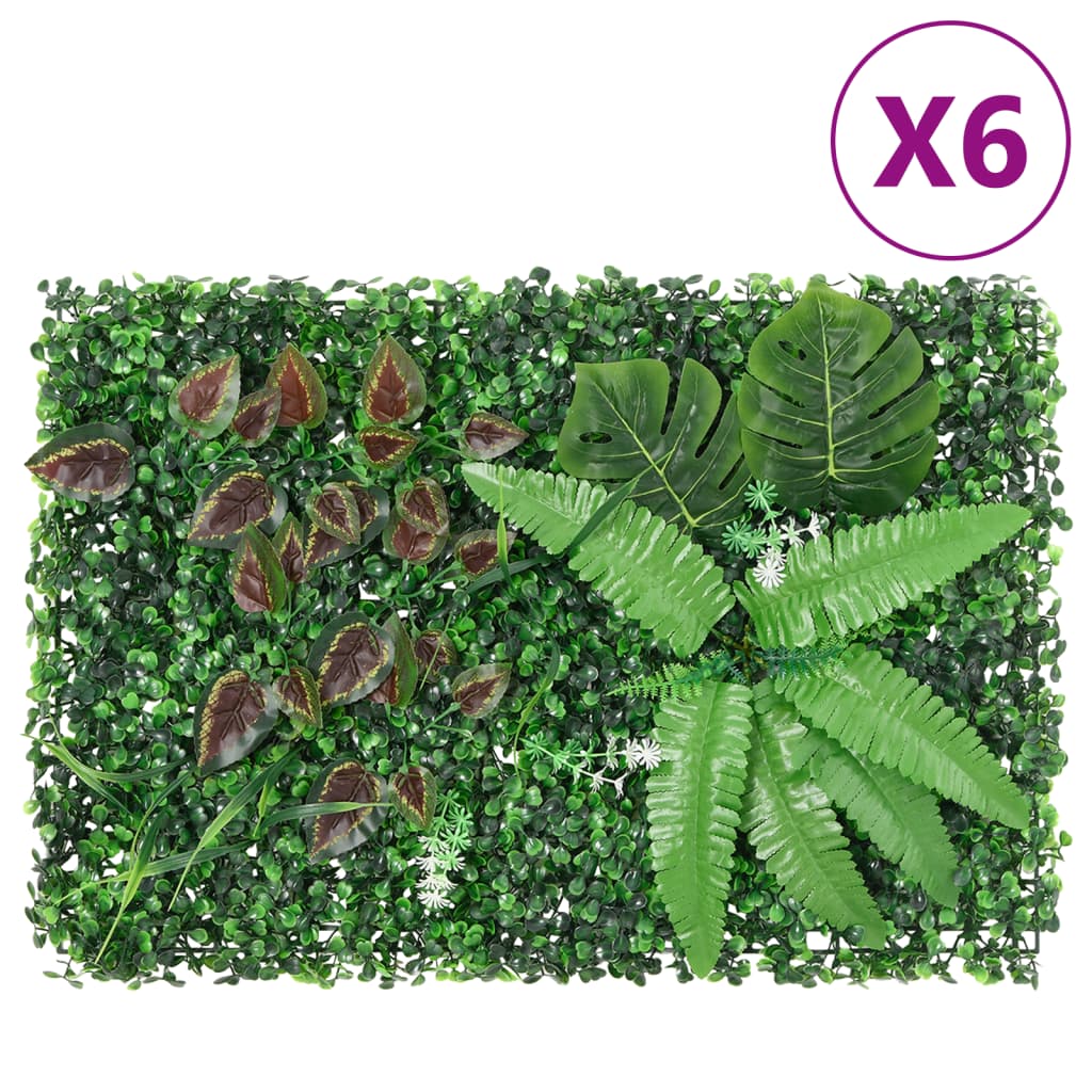 Vidaxl hek met kunstplanten 6 st 40x60 cm groen