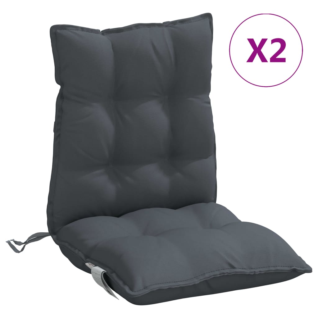 Vidaxl stoelkussens 2 st lage vloerkleed oxford stof antracietkleurig