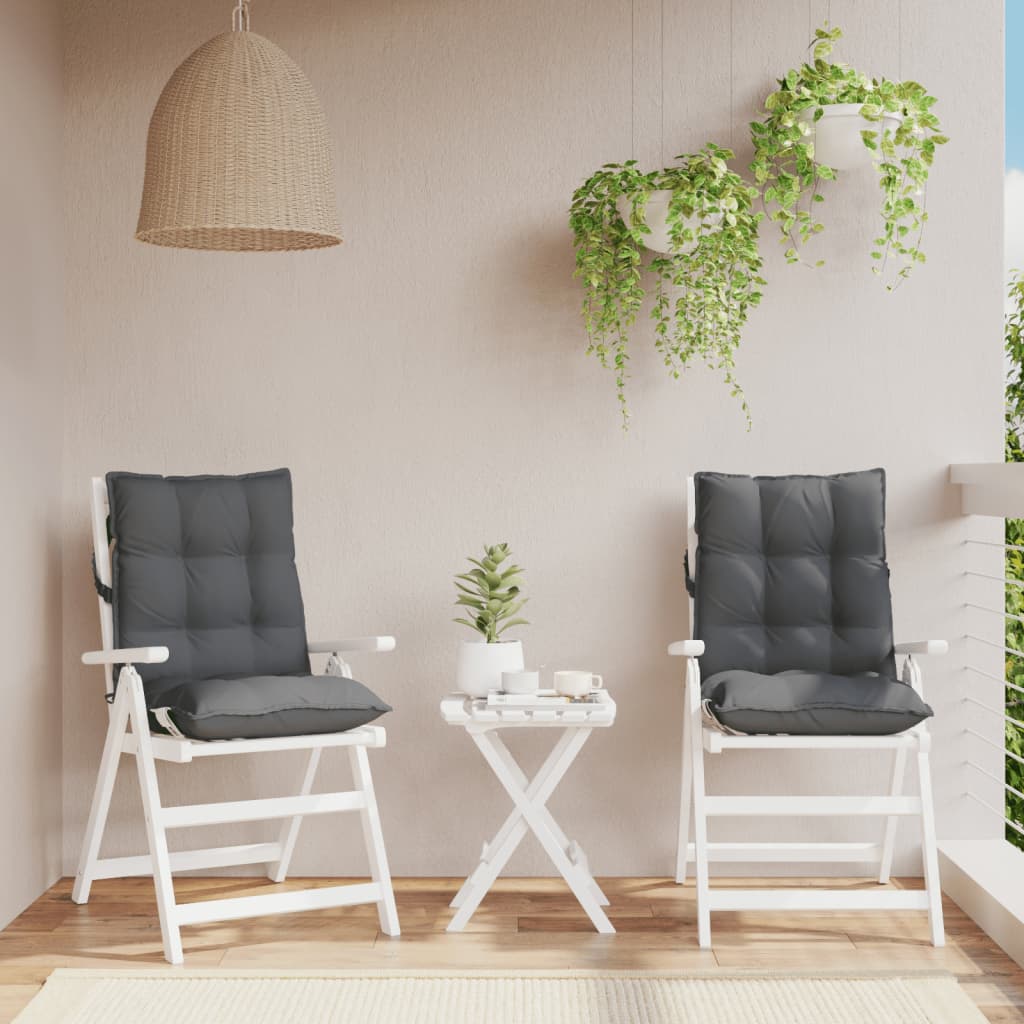 Vidaxl stoelkussens 2 st lage vloerkleed oxford stof antracietkleurig