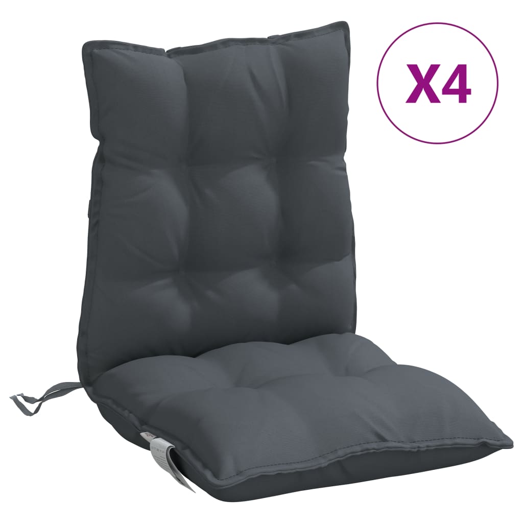 Vidaxl stoelkussens 4 st lage vloerkleed oxford stof antracietkleurig