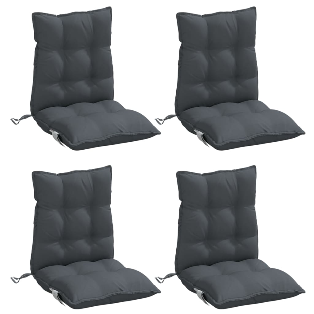 Vidaxl stoelkussens 4 st lage vloerkleed oxford stof antracietkleurig
