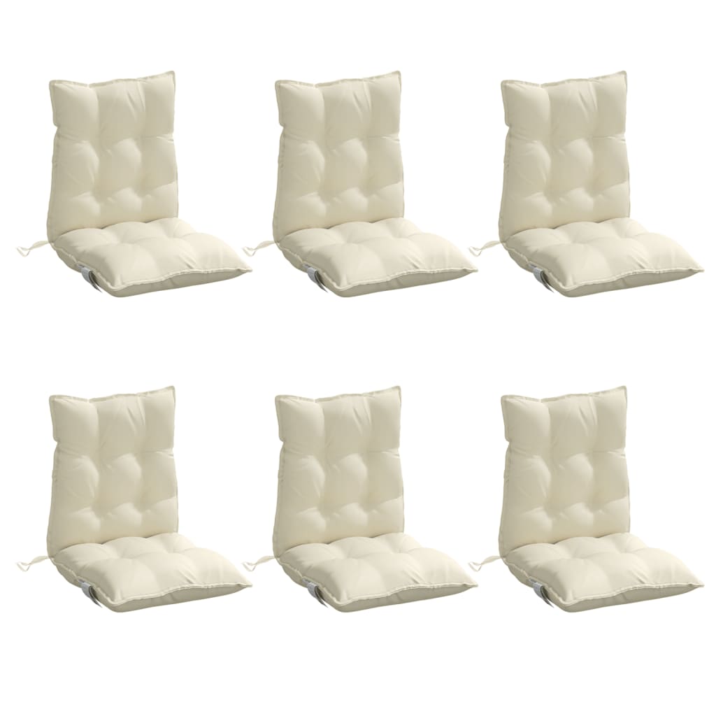 Vidaxl stoelkussens 6 st lage vloerkleed oxford stof crèmekleurig