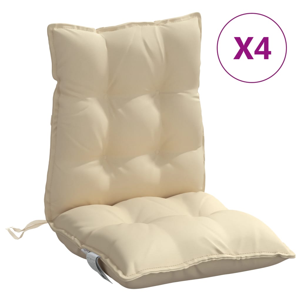 Vidaxl stoelkussens 4 st lage vloerkleed oxford stof beige