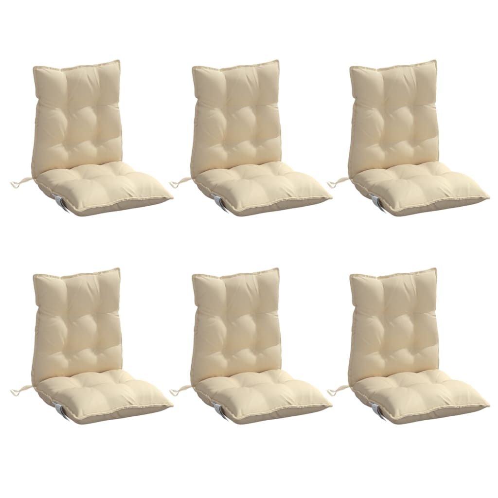 Vidaxl stoelkussens 6 st lage vloerkleed oxford stof beige