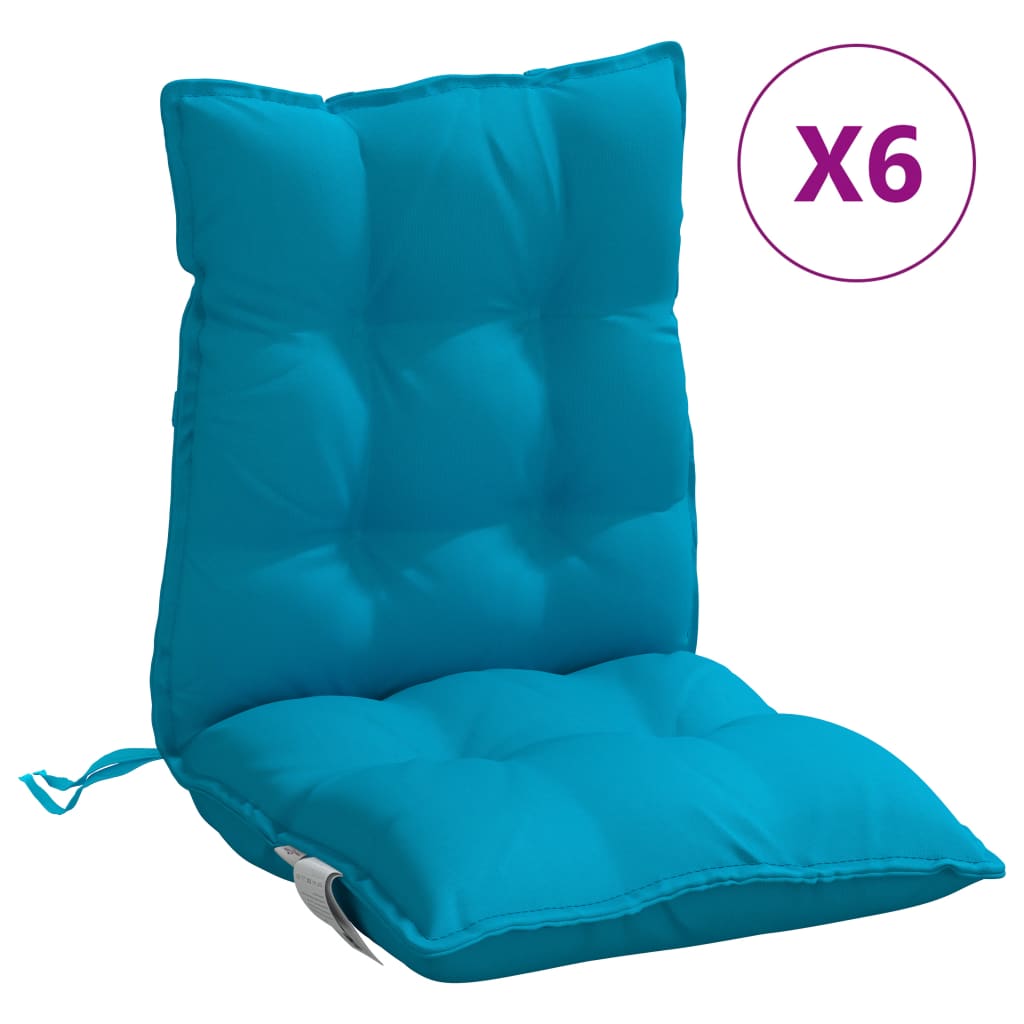 Vidaxl stoelkussens 6 st lage vloerkleed oxford stof lichtblauw
