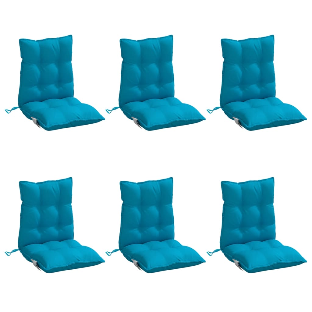 Vidaxl stoelkussens 6 st lage vloerkleed oxford stof lichtblauw