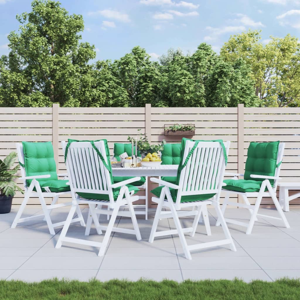Vidaxl stoelkussens 6 st lage vloerkleed oxford stof groen