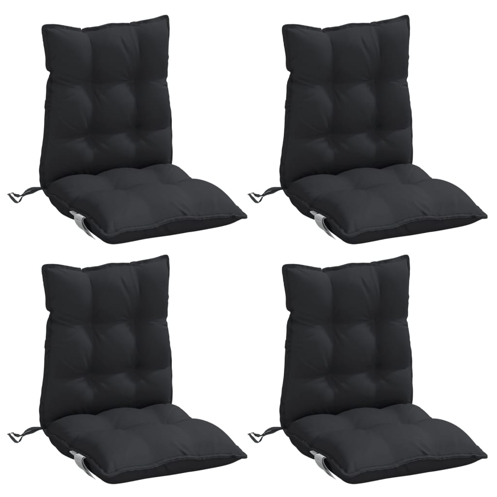Vidaxl stoelkussens 4 st lage vloerkleed oxford stof zwart