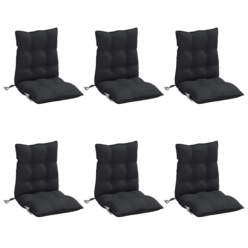Vidaxl stoelkussens 6 st lage rug oxford stof zwart