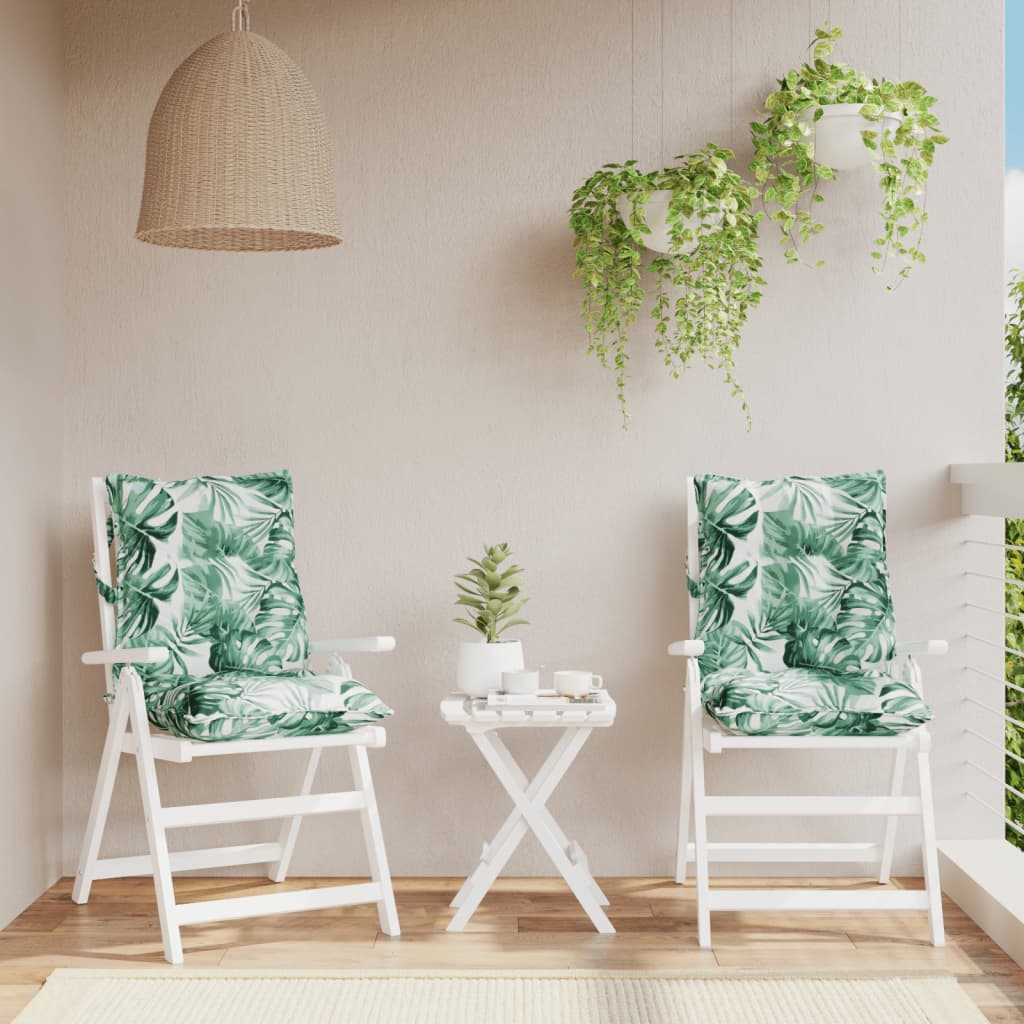 Vidaxl stoelkussens 2 st lage vloerkleed bladpatroon oxford stof