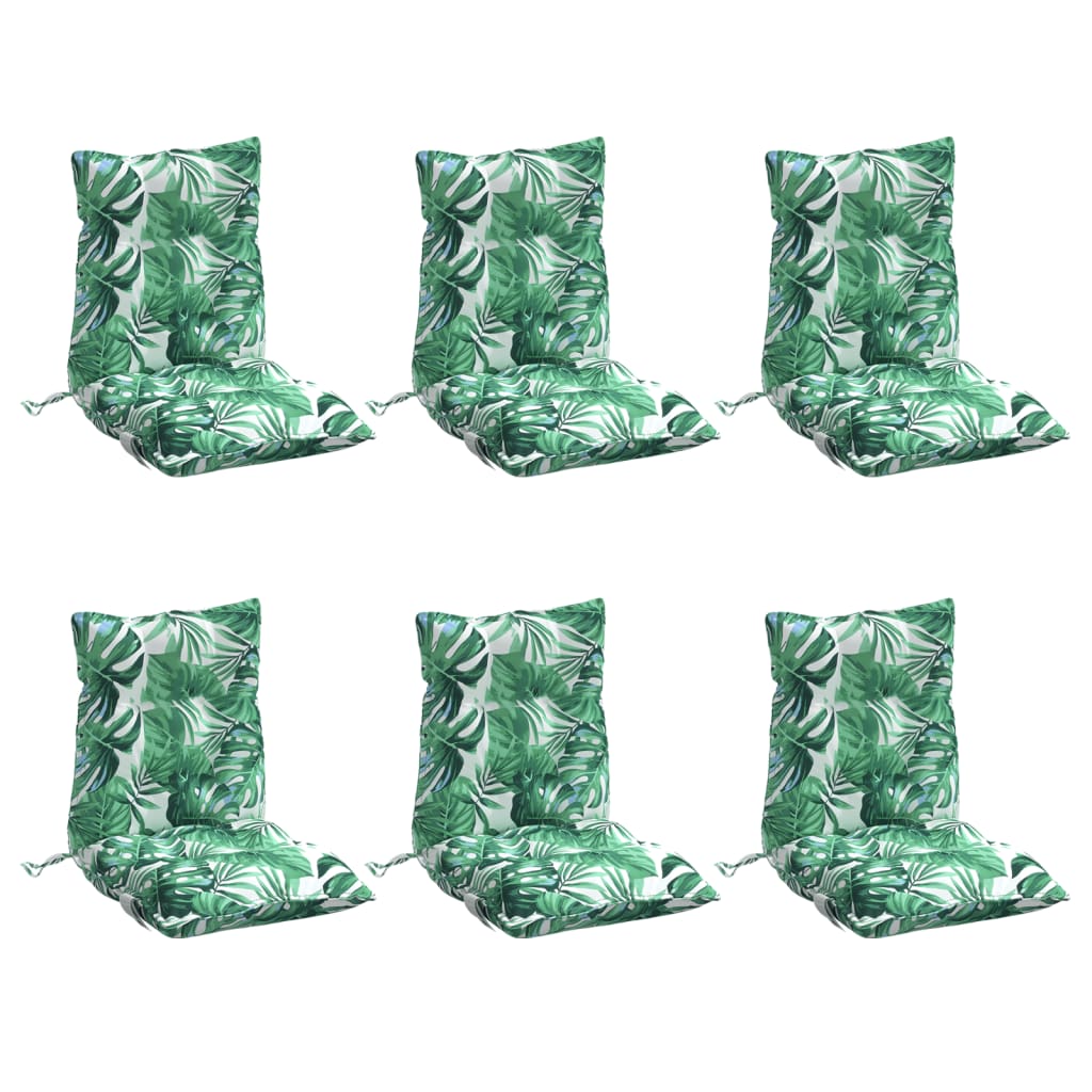 Vidaxl stoelkussens 6 st lage vloerkleed bladpatroon oxford stof