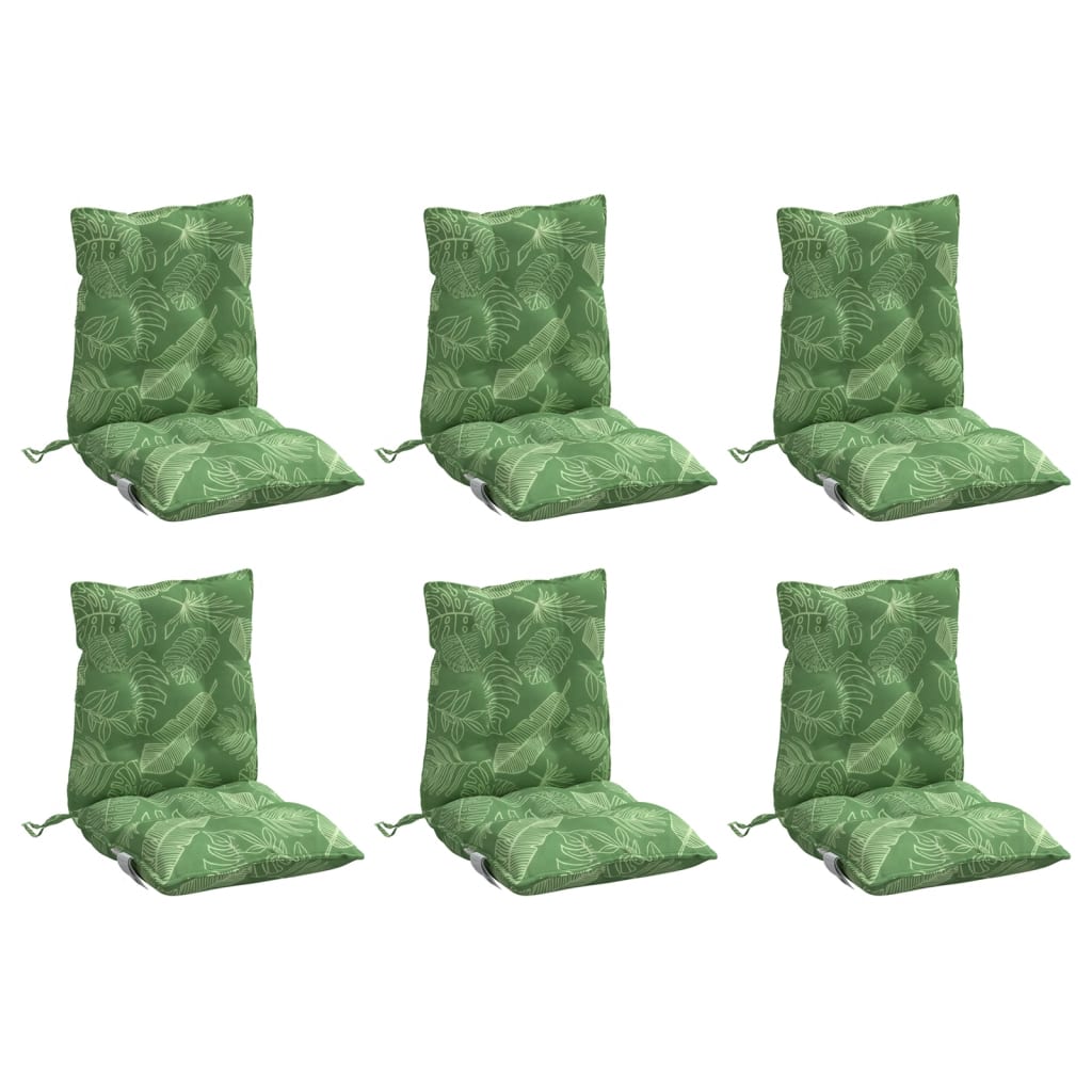 Vidaxl stoelkussens 6 st lage vloerkleed bladpatroon oxford stof