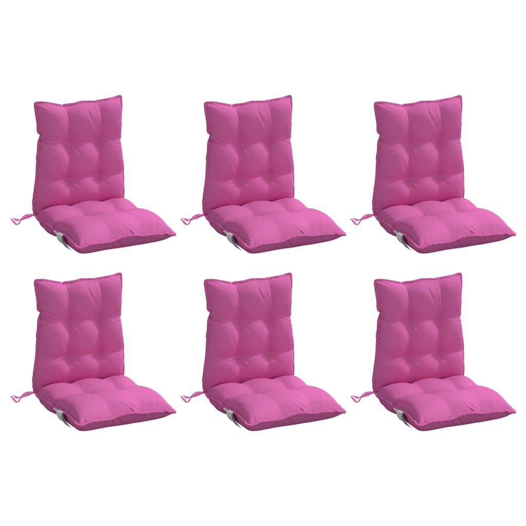 Vidaxl stoelkussens 6 st lage vloerkleed oxford stof roze