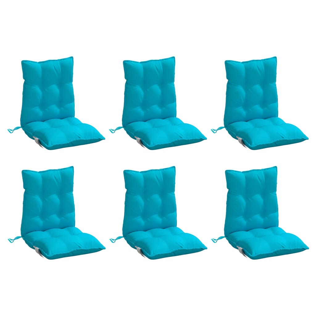 Vidaxl stoelkussens 6 st lage vloerkleed oxford stof turquoise