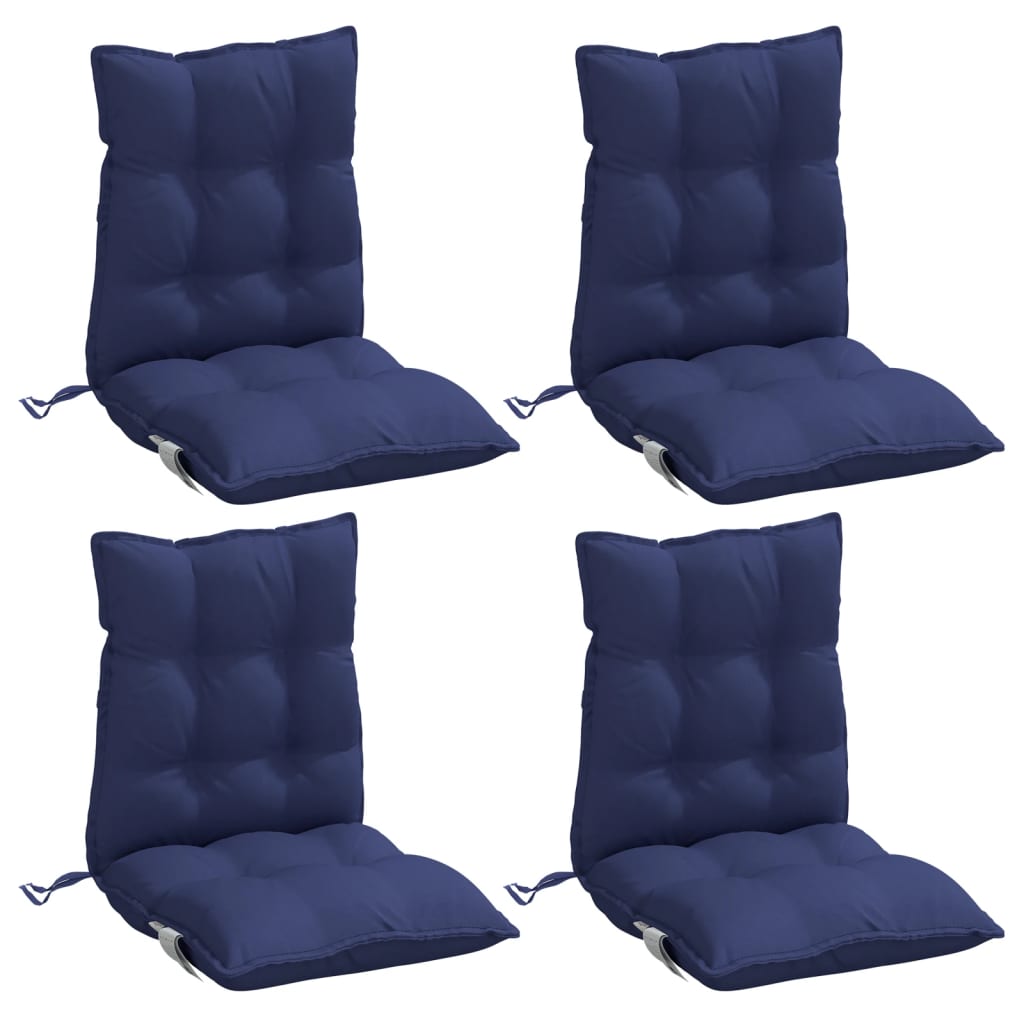 Vidaxl stoelkussens 4 st lage vloerkleed oxford stof marineblauw