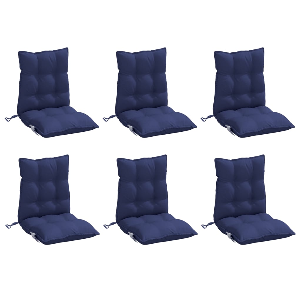 Vidaxl stoelkussens 6 st lage vloerkleed oxford stof marineblauw