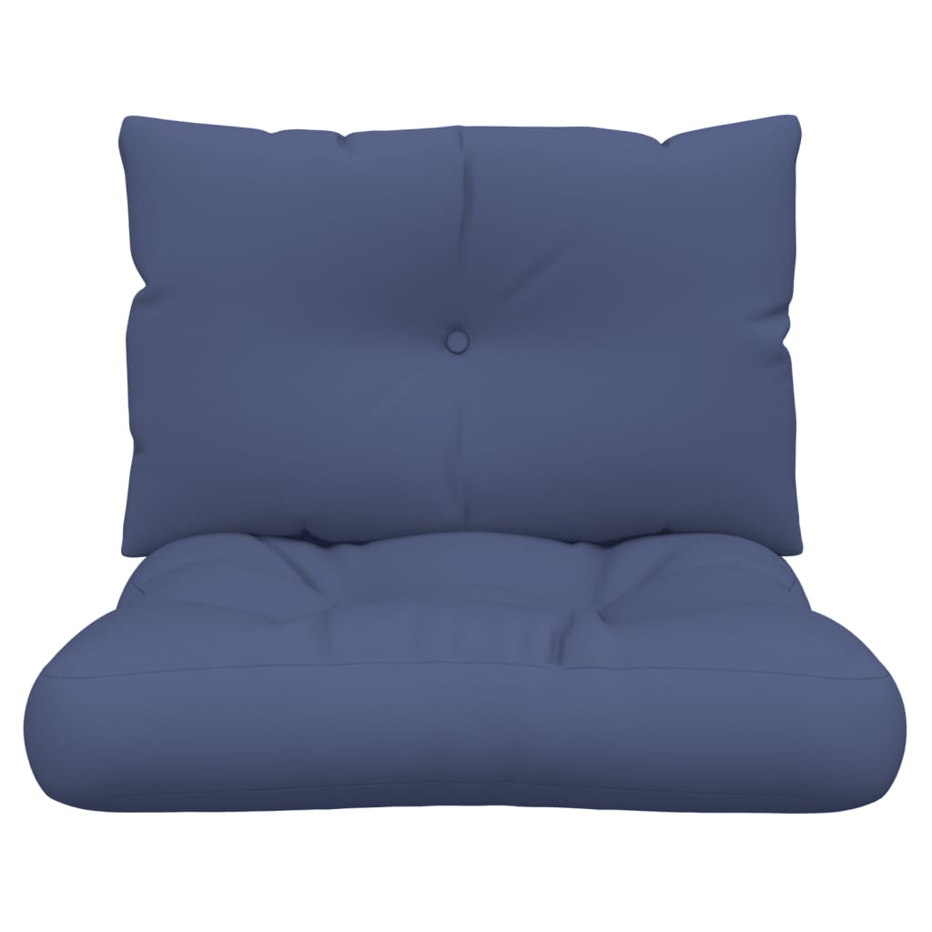 Vidaxl palletkussenset 60x38x13 cm stof marineblauw