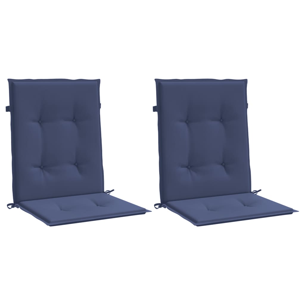 Vidaxl stoelkussens 2 st lage vloerkleed stof marineblauw