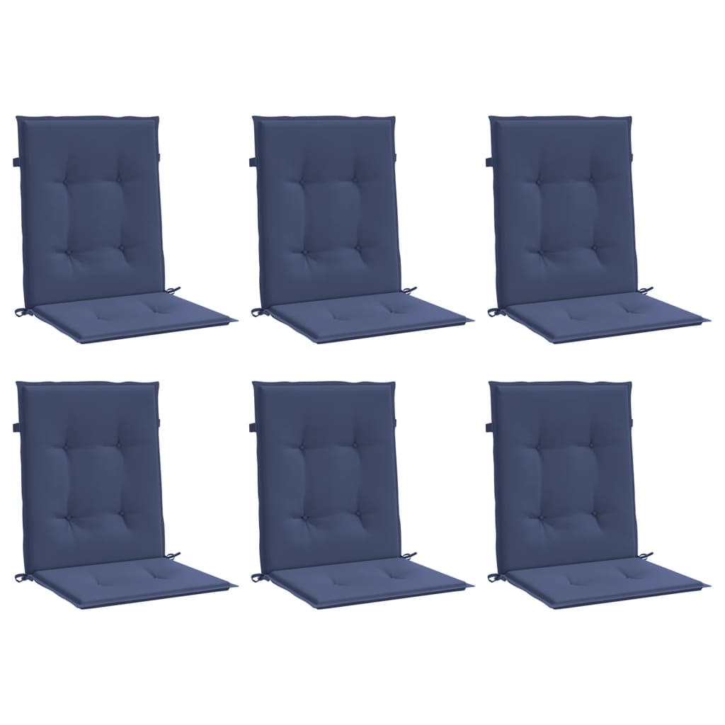 Vidaxl stoelkussens 6 st lage vloerkleed stof marineblauw