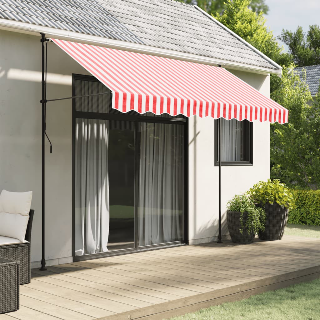 Vidaxl vervangingsdoek voor luifelrok gestreept 300 cm rood en wit
