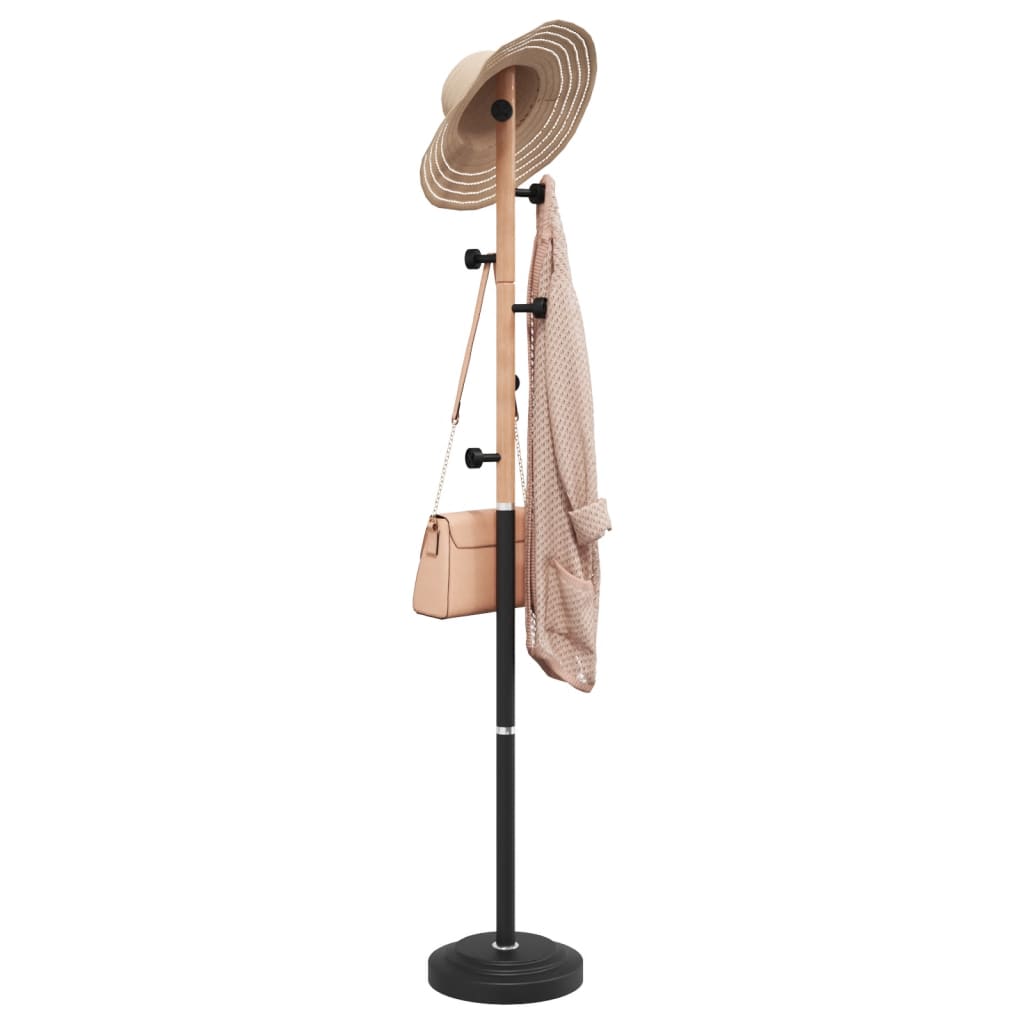 Vidaxl kapstok 177 cm poedercoat ijzer zwart