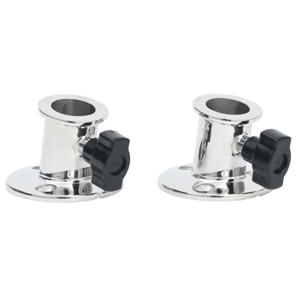 Vidaxl biminibasis2 st voor 26 mm buis rond roestvrij staal
