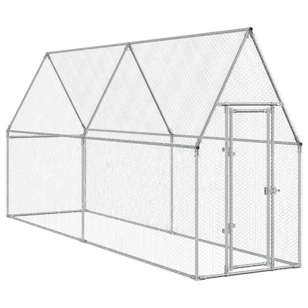 Vidaxl kippenhok 100x100x190 cm gegalvaniseerd staal zilverkleurig