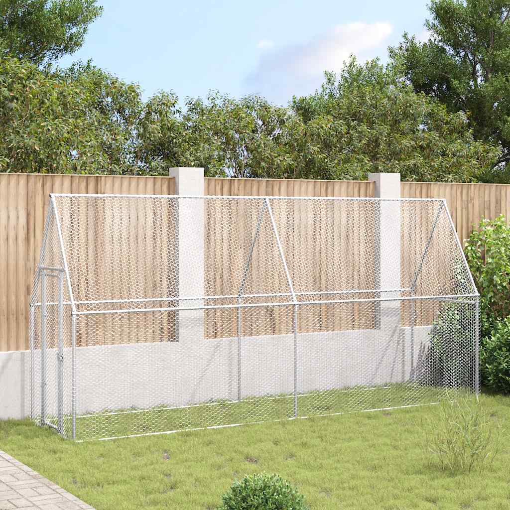 Vidaxl kippenhok 100x100x190 cm gegalvaniseerd staal zilverkleurig