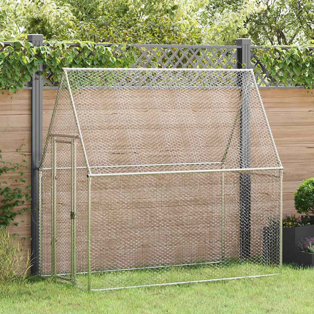 Vidaxl kippenhok 200x100x190 cm gegalvaniseerd staal zilverkleurig